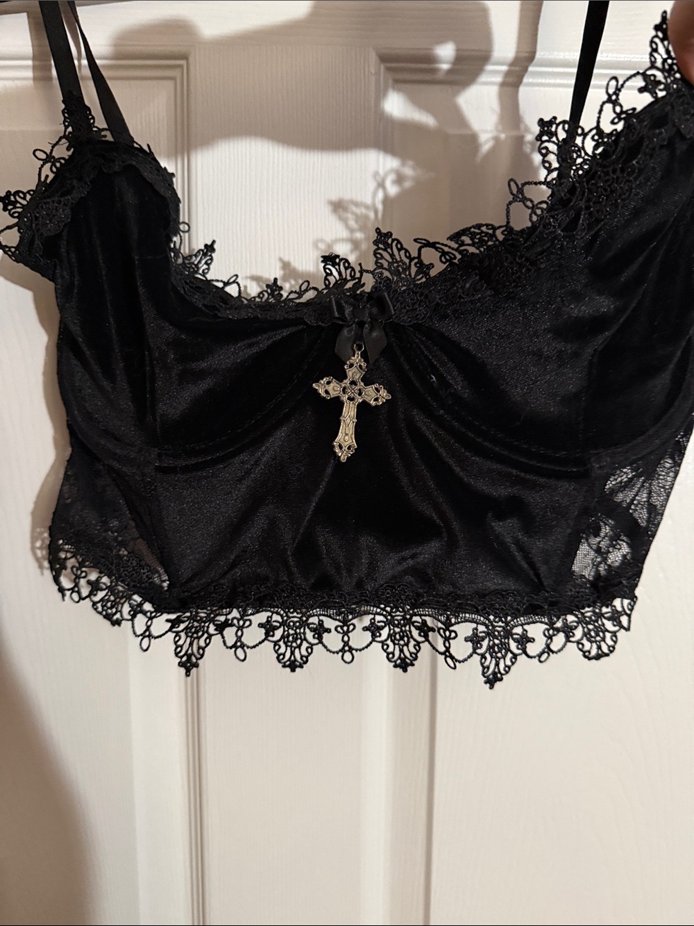 Widow Dolls Kill Black Velvet Bustier/bra